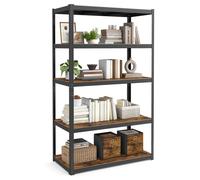 Songmics Shelving Heavy-Duty 5 Shelves Black/Rustic Brown 60 x 120 x 200 cm