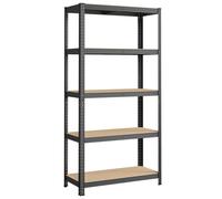 SONGMICS Shelving Heavy Duty 5 Shelves Grey/Natural 40x90x180cm 2 Pcs