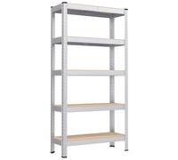 Songmics Shelving Heavy Duty 5 Shelves Silver/Natural 30x75x150cm 2pcs
