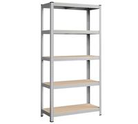 Songmics Shelving Heavy Duty 5 Shelves Silver/Natural 40x90x180cm
