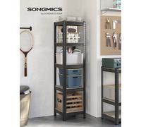 Songmics Shelving Unit, 37 X 37 X 150 Cm, 400 Kg Load Capacity (80 Kg Per Shelf), Adjustable Storage Shelves, Greige And Black