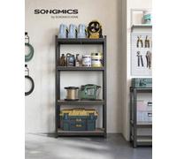 Songmics Shelving Unit, 40 X 80 X 160 Cm, 520 Kg Load Capacity, Adjustable Storage Shelves, For Living Room, Greige And Black