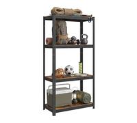 SONGMICS Shelving Unit, Adjustable Storage Shelves, 520 kg Load Capacity | 80 x 40 x 160 cm, 4-Tier, 130 kg per Shelf, for Living Room, Kitchen, Garage, Tan and Black, GLR044B11