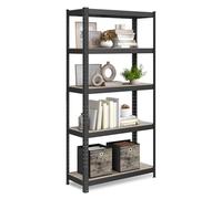 SONGMICS Shelving Unit, Adjustable Storage Shelves, 650 kg Load Capacity | 30 x 75 x 150 cm, 5-Tier, 130 kg per Shelf, for Living Room, Kitchen, Garage, Beige and Black, GLR030B11