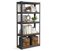 5-Tier Heavy-Duty Shelving Unit, Rustic Brown + Black / 30 x 75 x 150 cm / 1