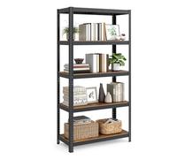 SONGMICS Shelving Unit, Adjustable Storage Shelves, 875 kg Load Capacity | 40 x 90 x 180 cm, 5-Tier, 175 kg per Shelf, for Garage, Warehouse, Basement, Utility Room, Tan and Black, GLR040B11