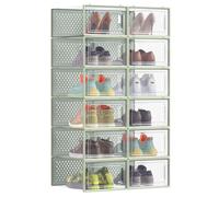 SONGMICS Shoe Boxes - Pack of 12 Stackable Shoe Storage Organisers