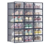 SONGMICS Shoe Boxes, Pack of 18 Stackable Shoe