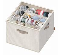 SONGMICS Shoe Organisers for up to 16 Pairs Each, Space-Saving Shoe Storage, Adjustable Dividers, Stackable, Transparent Lid, for Closet, Set of 2, Cappuccino Beige LSP622LH01