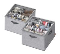 SONGMICS Shoe Organisers, 2 Pack, 16 Pairs, Stackable, Dove Grey
