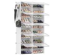 SONGMICS Shoe Rack, 10-Slot Modular Storage Organiser Unit, 82x32x152cm, White