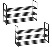 SONGMICS Shoe Rack 3 Tier Black, 2 Set, LSA303B22