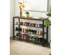Songmics Shoe Rack, Shoe Organizer, Storage,for Entryway, Living Room, Bedroom, Simple Structure, Industrial,rustic Brown And Black