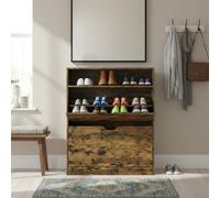 Songmics Shoe Storage Cabinet, Adjustable Divider, For 11-16 Pairs Of Shoes, 24 X 80 X 102 Cm, Brown