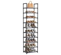 Songmics Shoe Storage Rack Fabric Shelves 10 Shelves Grey/Black
