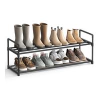 Songmics Shoe Storage Rack Metal Slat 2 Shelves Black L:92cm