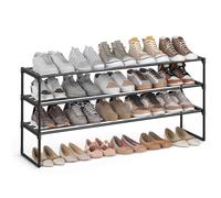 Songmics Shoe Storage Rack Metal Slat 3 Shelves Black, 116x30x55cm