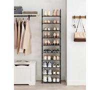 Songmics Shoe Tower, 10-Tier Narrow Storage Unit With Metal Frame And Fabric Shelves, Black