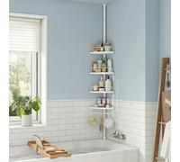 Songmics Shower Corner Shelf, 4-Tier Bathroom Shower Shelf, 85-305 Cm Adjustable Shower Caddies, Bathroom Organiser