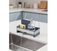 Songmics Sink Organizer With Rotatable Spout, Stainless Steel Sponge Holder, For Kitchen, Gray And Silver