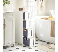 SONGMICS Slim Storage Tower on Wheels with 4 Tier Plastic Shelves in Dark Grey SONGMICS Dark Grey