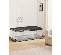 Songmics Small Animal Playpen, Semi-Transparent Panels, Breathable Top, Waterproof Fabric Mat, Indoor Rabbit Run, Cloud White