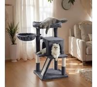 Songmics Small Cat Tree, Cat Tower With Widened Perch For Large Cats Indoor, Kittens, Scratching Posts And Ramp, Dark Gray