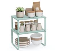 SONGMICS Spice Rack, Set of 2 Expandable Cupboard Shelf Organisers