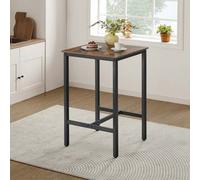 Songmics Square Breakfast Bar Table, High Dining Table, Kitchen Counter Table, Space-Saving Furniture, Rustic Brown And Black
