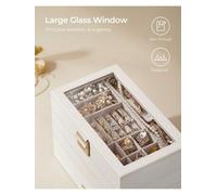 Songmics Stackable Jewellery Trays, 4-Tier Jewellery Box,17 X 28 X 18.3 Cm, For Dressing Table, Gift Idea, Cloud White