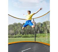 Songmics Standard Outdoor Trampoline For Gardens, Includes Ladder, Padded Poles And Safety Net, Orange