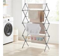 Songmics Steel Frame Laundry Drying Rack, Foldable Clothes Dryer, Portable Clothes Airer, Easy Assembly, Compact, Grey