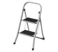 SONGMICS Step Ladder, 2-Step Ladder, Folding Ladder, Safety Lock, Space-Saving Storage, Holds up to 150 kg, Dove Grey GSL012G01