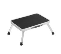 SONGMICS Step Ladder, Folding Step Stool, Steel, Meets EN 14183 Standard, Non-Slip Rubber Pad, for Bathroom, Kitchen, Load up to 150 kg, 37.5 x 26.5