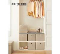 Songmics Storage Boxes, Set Of 6 Non-Woven Fabric Box With Handle, 30 X 30 X 30 Cm, Fit Cube Storage Unit