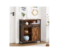 Songmics Storage Cabinet, Sideboard, With Sliding Barn Door, Open Compartment, Adjustable Shelf, Industrial Style,