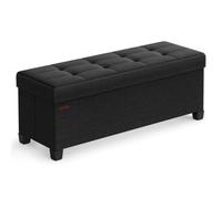 SONGMICS Storage Ottoman Bench - Foldable Ottoman Foot Rest with Legs