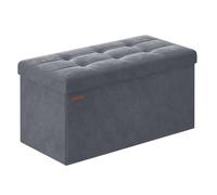 SONGMICS Storage Ottoman - Foldable Small Ottoman Foot Rest