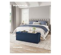 Songmics Storage Ottoman, Foldable Small Ottoman Foot Rest, 38 X 110 X 38 Cm, Cube Ottoman With Storage, Load Up To 300 Kg