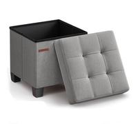 Songmics Storage Ottoman, Foldable Small Ottoman Foot Rest, 38 X 38 Cm Foot Stool, Ottoman With Storage, Load Up To 300 Kg, For Living Room