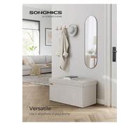Songmics Storage Ottoman, Foldable Small Ottoman Foot Rest, 38 X 76 X 38 Cm Foot Stool, Cube Ottoman With Storage