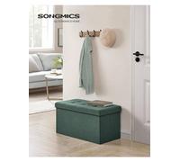Songmics Storage Ottoman, Foldable Small Ottoman Foot Rest, 38 X 76 X 38 Cm Foot Stool, Cube Ottoman With Storage