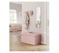 Songmics Storage Ottoman, Foldable Small Ottoman Foot Rest, 38 X 76 X 38 Cm Foot Stool, Cube Ottoman With Storage