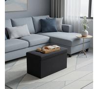 Songmics Storage Ottoman, Foldable Small Ottoman Foot Rest, 38 X 76 X 38 Cm Foot Stool, Cube Ottoman With Storage