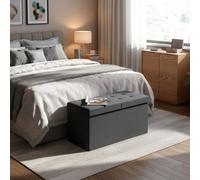 Songmics Storage Ottoman, Foldable Storage Bench, 38 X 76 X 38 Cm, Flipping Lid, 300 Kg Load Capacity