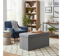 Songmics Storage Ottoman, Foldable Storage Bench, 38 X 76 X 38 Cm, Flipping Lid, 300 Kg Load Capacity, For Hallway