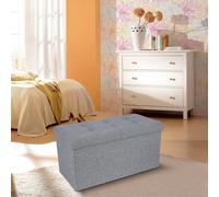 SONGMICS Storage Ottoman Padded Foldable Bench Cube Box with 40L/80L Capacity