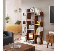 Songmics Storage Rack, Shelf, Tree Bookcase, Shelving Unit, 13 Shelves, With Rounded Corners, Rustic Brown