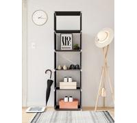 Songmics Storage Shelf, 5-Tier Bookcase, Garment Organiser, Each Shelf Holds 5 Kg, 50 X 30 X 180 Cm, Black