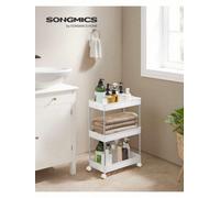 Songmics Storage Trolley, Rolling Shelf, 3 Levels, Space-Saving, For Bathroom, Kitchen, Office, 40 X 22 X 60 Cm